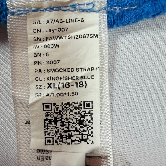 Free Assembly Women's Smocked Cropped Cotton Cami Top Tie Straps XL (16-18) - Picture 9 of 9